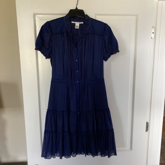 Diane von Furstenberg navy tiered dress size 8 - Picture 5 of 14